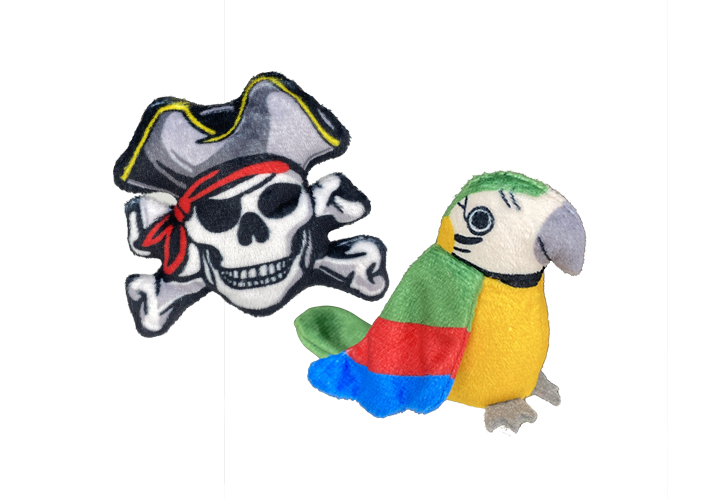 Margaritaville® Pirate Skull and Parrot 2pk Cat Toy