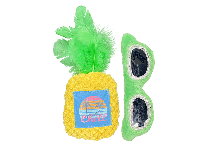 Margaritaville® Pineapple and Sunglasses 2pk Cat Toy