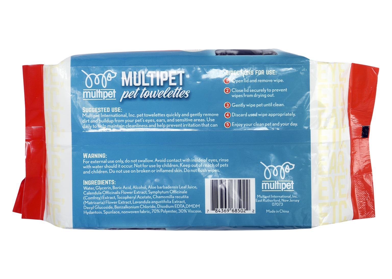 Sensitive Area Pet Wipes 100ct. Multipet