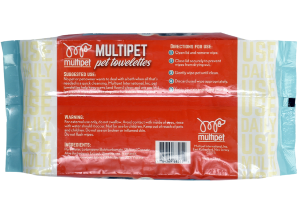 Multipet All Purpose Wipes 50ct. Back