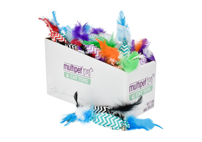 Candy Crackle with Feathers Cat Toys, 30pc. PDQ