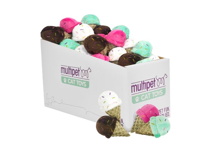 Ice Cream Cone Cat Toys, 25 Piece PDQ