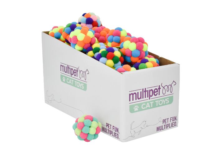 PomPom Rattle Cat Toy 25pc PDQ