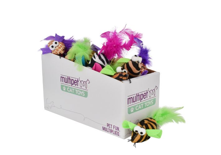 Safari Feather Mice Cat Toys, 25 Piece PDQ