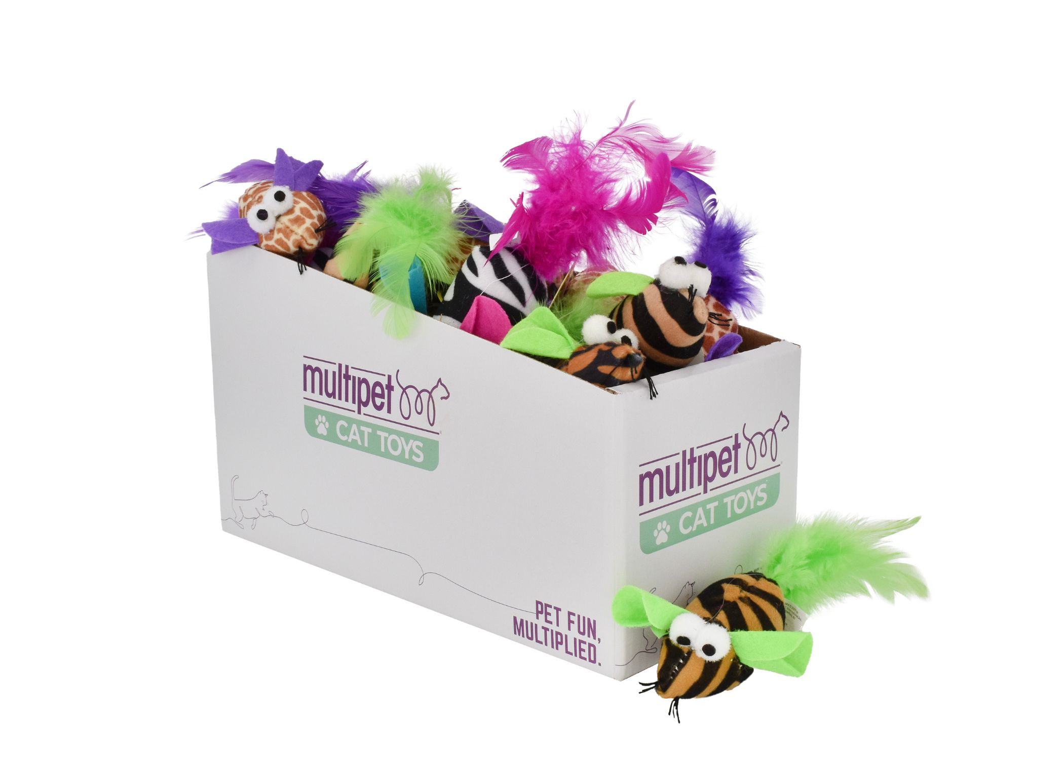 Safari Feather Mice Cat Toys, 25 Piece PDQ - Image 2